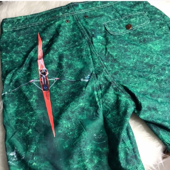 RETROMARINE Green Crew Vibes Ariel Swim Shorts L - Picture 8 of 8